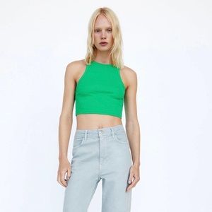 zara green tank top